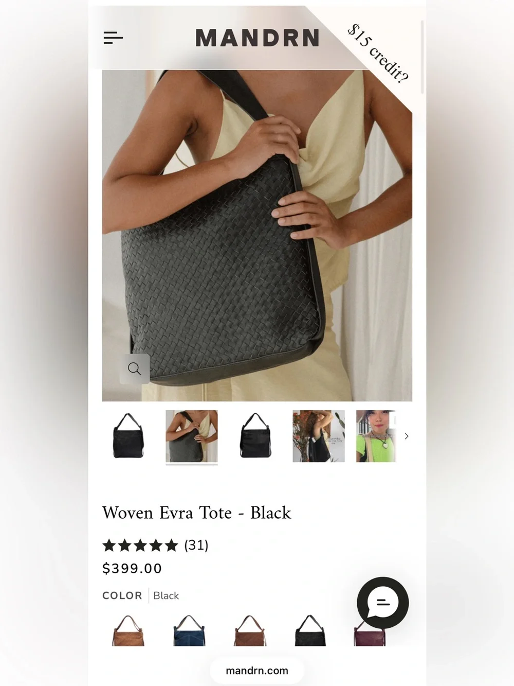 Mandrn Woven Evra Tote - Black